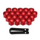 40 Sets 17mm Deep Wheel Chrome Lug Bolt Cover Auto Hub Tyre Screw Decor Red
