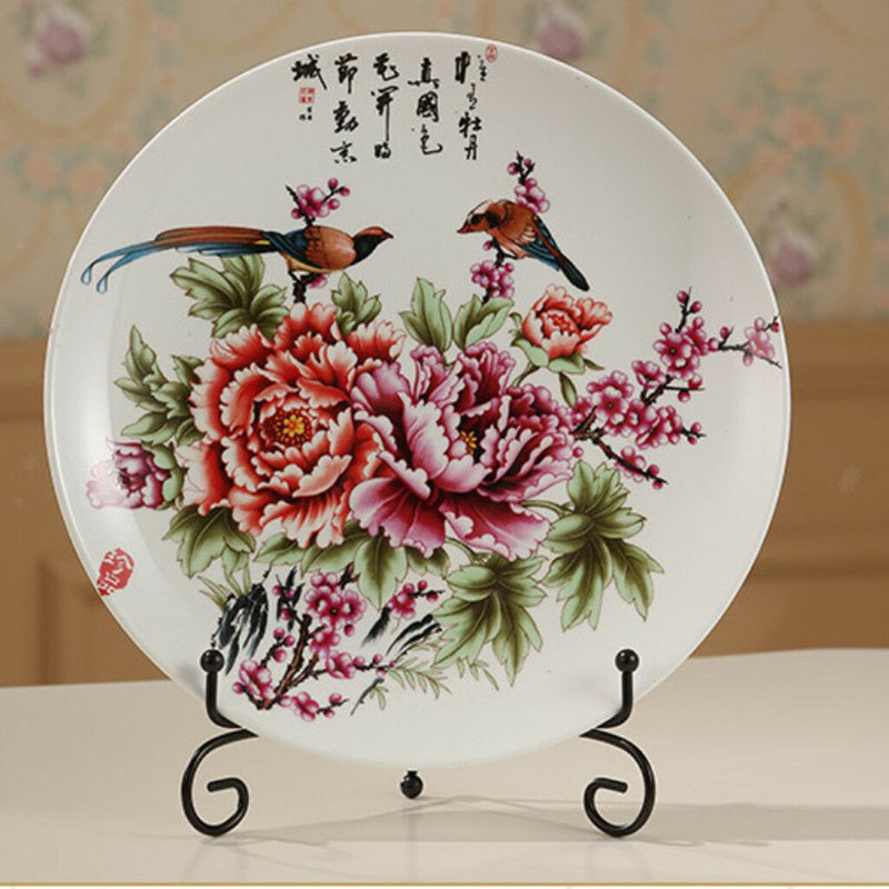 Iron Display Easel Dish Show Stand Bowl Plate Display Rack Decor BLK 4inch