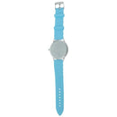 Ladies Watch Classic Gel Silicone Jelly watch (Light Blue + White Face)