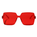 3pcs Women Mens One Piece Sunglasses Square Rimless UV400 Eyeglasses Eyewear
