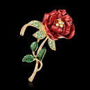 Fashion Brooch Pin Shiny Rhinestone Rose Flower Women Wedding Party Jewelry Del