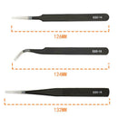10pcs Anti-static Stainless Steel Straight Elbow ESD Electronic Tweezers