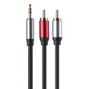 1.8m 3.5mm Jack Male to 2 RCA Aux Stereo Cable for Home Theater Amplifier
