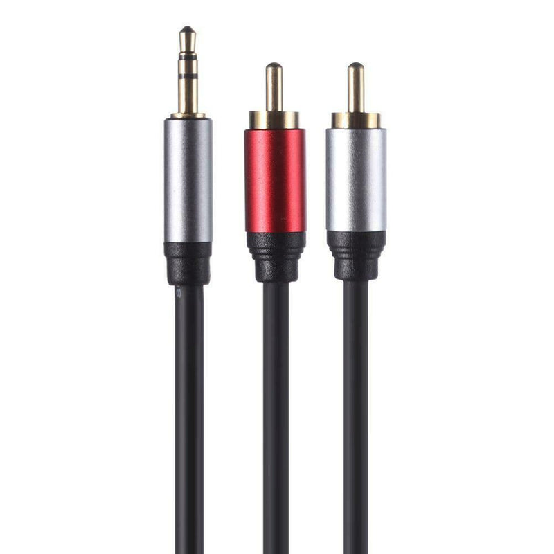 1.8m 3.5mm Jack Male to 2 RCA Aux Stereo Cable for Home Theater Amplifier