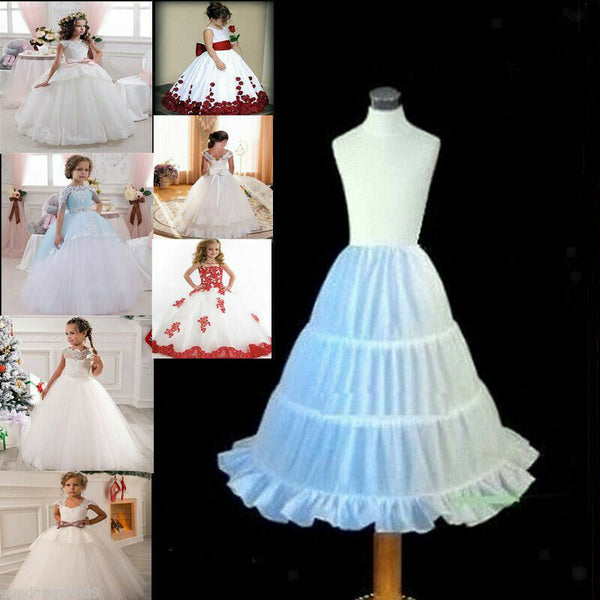 Bridesmaid Children Flowergirl Hoopless Net Petticoat Skirt Kid Underskirt
