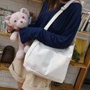New Female Student Fashion Wild Shoulder Shopping Bag Large Capacity Canvas D9H5