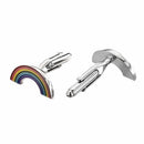 Pair of Stylish Colorful Rainbow Shape Copper Alloy Cufflinks For Men O2J4