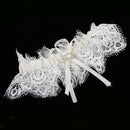 Wedding Party Pearls Bowknot Lace Flower Garter Thigh Ring Party Accessories
