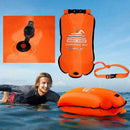 1xInflatable Orange Open Water Swimming Float Tow Bag Dry Swim Buoy Pouch U7C1
