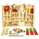 Wooden Tool Toys Pretend Play Tool box Accessories Set Educational Construc