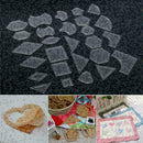 54pc/Set Acrylic Ruler Quilt Patchwork Template Quilting Sewing DIY Tool Cr F1Q0