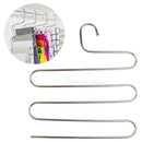 Stainless Steel 5 Layers S-Type Clothes Pants Hanger Holder Rack Organizer,
