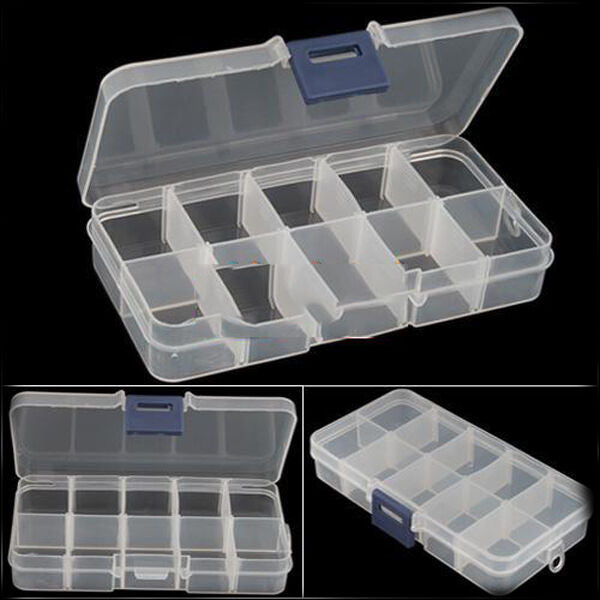 1x 10 Spools Clear False Nail Art Tips Empty Storage Organizer Container Box  Pg