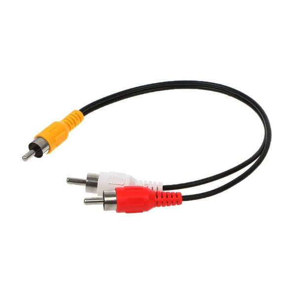 One RCA Male To Two RCA Male Audio Converters Adapter Y Type Splitter Cable New