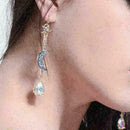 Beautiful Betsey Johnson Fashion Jewelry Blue moon Woman jewely earrings A4 F9M9