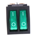 Double boat rocker switch 6 Pin On-Off with green light 20A 125VAC KCD6