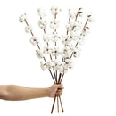 6 Pack 27 Inch Cotton Stems Farmhouse Decor Rustic Style Vase Filler Floral Z4V4