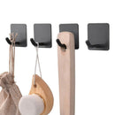 4 Packs Towel Hooks Self-Adhesive Wall Single Hook, Stainless Steel Black C