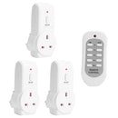 3pcs UK Plug Power Outlet Light Switch Socket+1pc Wireless Remote Control