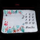 Large baby milestone blanket soft Flannel newborn baby bath towel blanket b