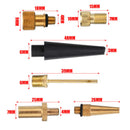 14pcs Bicycle Tire Ball Air Pump SV AV DV Valve Copper Plastic Adapter Set
