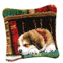 Latch Hook Rug Making kits - Sleeping Dog - Do Your own DIY Pillow Cover