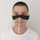 Reusable Face Cover Clear PVC Face Shield Summer Cooling Anti-Spitting Black