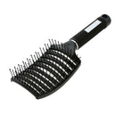 Professional Ribs Comb Women Wet Massage Styling Tool Hairbrush(Black) A