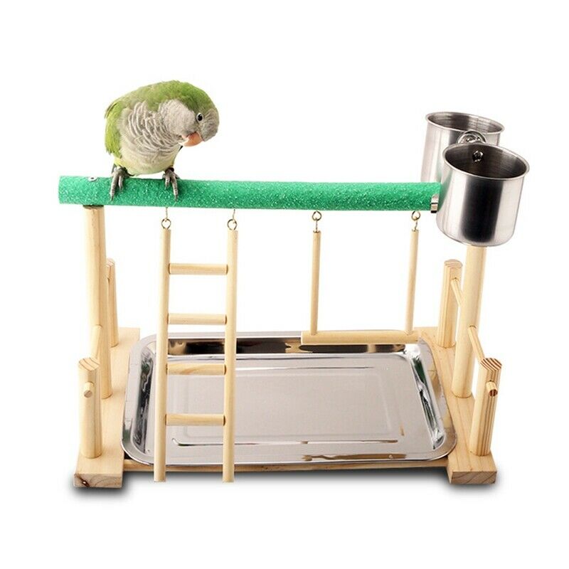 Bird Playground Parrots Wood Perch Playstand Gym Stand Playpen Ladder with
