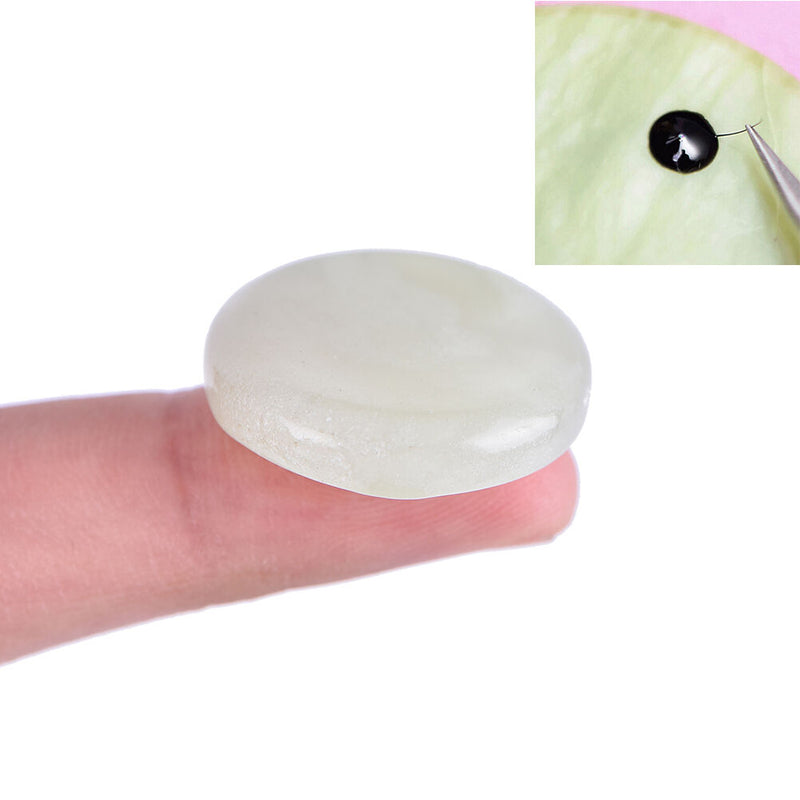 Unique Round Jade Stone Eyelash Extension Glue Adhesive Pallet Stand Holde NMTO