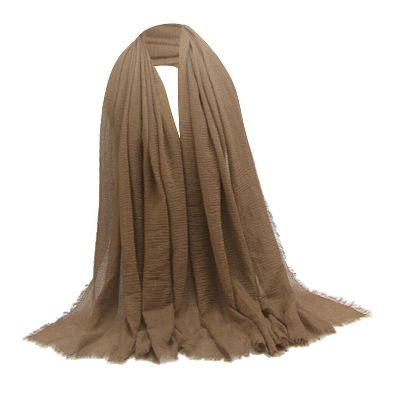 5 Pcs Ladies Soft Cotton Long Scarf Crinkle Hijab Muslim Jewish Head Scarf