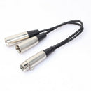 3P XLR Female Jack to Dual 2 Male Plug Y Splitter Adapter Cord Cable 1Ft