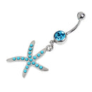 Belly Button Ring Starfish 304 Stainless Steel 14G Navel Piercing Jewelry