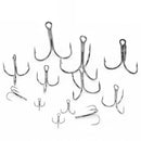51pcs Fishing Hooks High Carbon Steel Overturned Treble Hooks w/Plastic Box
