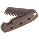 Black Walnut Folding Comb Portable Men'S Beard Care Wooden Comb V3W7
