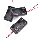 2pcs Black 2 xAA  Battery Holder Case Box w Wire Leads LJ
