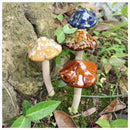 4Pcs Ceramic Toadstools For The Garden Tinkling Mushrooms Garden Ornaments  R3B8