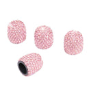 1 Set Of 4 Soft Clay Rhinestones Car Tire Bonnet Diamond Shiny Dust Cap Aut