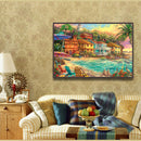 5D DIY Full Drill Diamond Painting Beach House Cross Stitch Embroidery Gift
