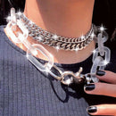 Transparent Necklace Women Bead Chain Female Symbol Girl Choker Punk Rock St Ew