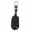 Folding Leather Keys Chain Ring Cases Buckle For Peugeot 508 New 308 Citroen C4L