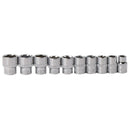 10Pc 3/8 Inch Short Long Socket Set Crv 10-19Mm Socket Adapter For Torque R