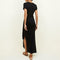 Plus Size Lacing Women Dress Solid Short Sleeves Split Long Dresses (3XL)