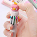Multi-color 10In1 Cute Pig Ballpoint Pen Press School Office Supplies Stationery