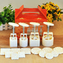 16 pcs/set Manual Mooncake Mould Fudge Cookie Cake Mould Squeezer
