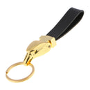 Men Leather Key Chain Ring Holder Keyfob Car Keyring Keychain Golden+Black