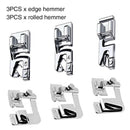 6pcs/set Replacement Parts Sewing Machine Alloy Durable Domestic Rolled Hemmer