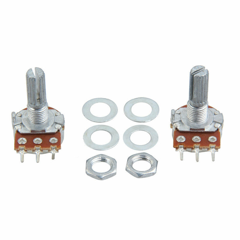 2x B500K Guitar Split Shaft Linear Taper Potentiometer Volume Tone Pot