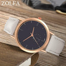 Lady Quartz Watch Fashion Casual Personality Elegant Watch w/ PU Leather Strap