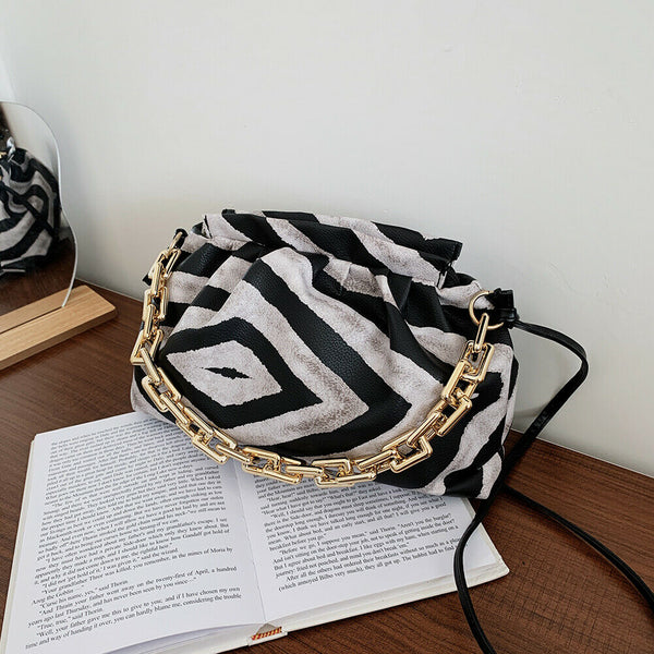 Leather Cloud Crossbody Bag Women Animal Pattern Chain Shoulder Handbag (3)